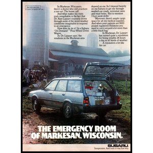 1986 Subaru Station Wagon Vintage Print Ad Wisconsin Dairy Farm Barn Wall Art
